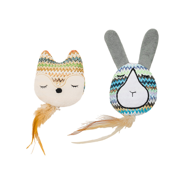 Quapas! Cat toy colour fox & rabbit set 2pcs